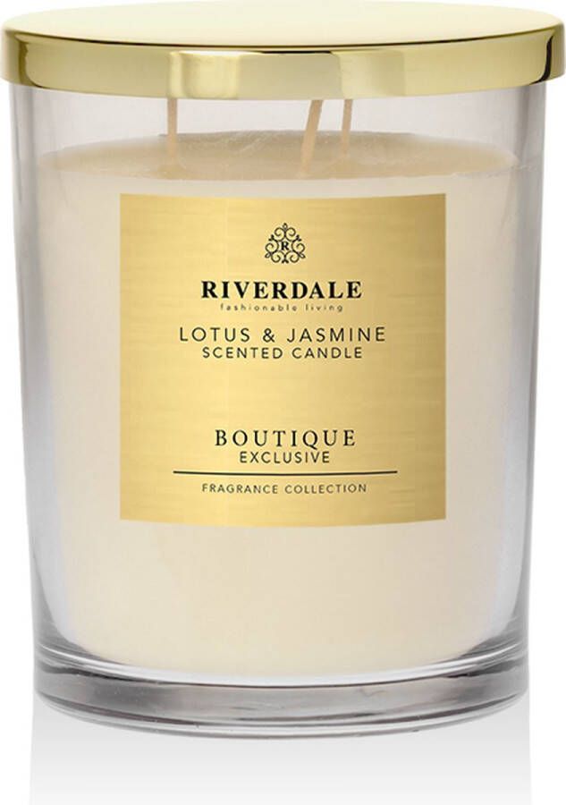 Riverdale Geurkaars Boutique Exclusive lijn Geurkaars in pot Lotus & Jasmine 13cm hoog