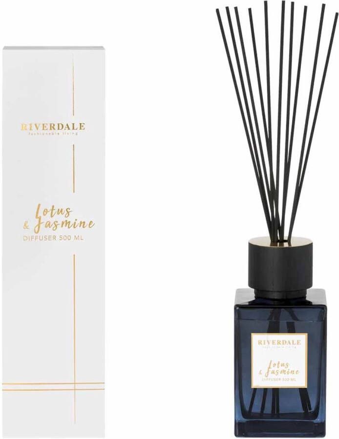 Riverdale Deluxe Geurstokjes Lotus & Jasmine 500ml wit