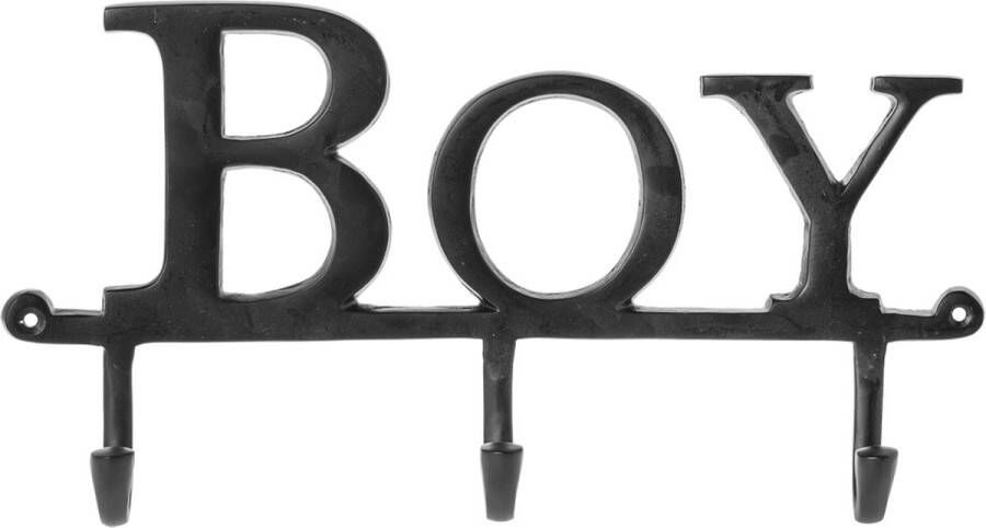 Riverdale Kapstok met 3 kapstokhaken Boy 40 x 28 cm zwart Wandkapstokken voor jongens