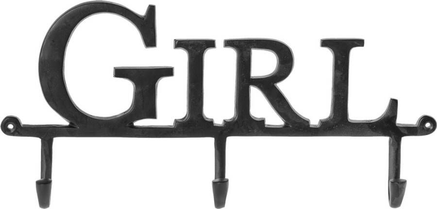Riverdale Kapstok met 3 kapstokhaken Girl 40 x 28 cm zwart Wandkapstokken voor meisjes