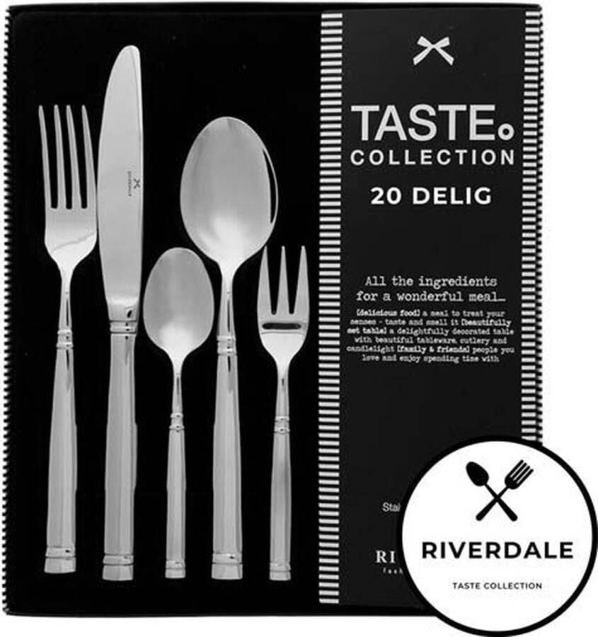 Riverdale Bestekset Pure 20-dlg RVS 27cm Zilver > Nu slechts €75