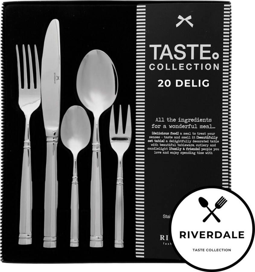 Riverdale Bestekset Pure 20-dlg RVS 27cm Zilver > Nu slechts €75