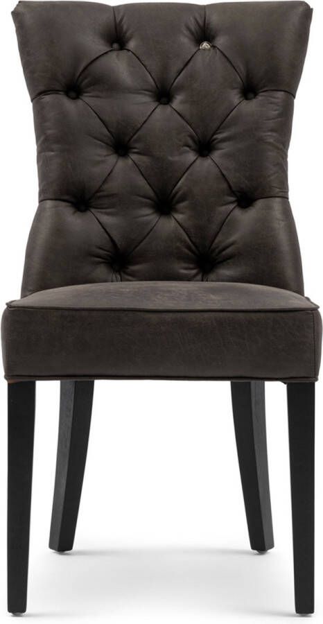 Riviera-Maison Eetkamerstoel zonder armleuning Balmoral Dining chair Pellini Rubberhout Donkerbruin