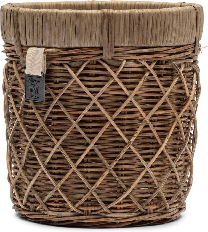 Riviera Maison Bloempot Voor Binnen Naturel Rustic Rattan Diamond Weave Planter S