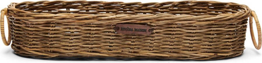 Riviera Maison Broodmand Riet Serveermand voor boord en stokbroden Rustic Rattan Fresh Baquette Basket Bruin Rattan Pitriet