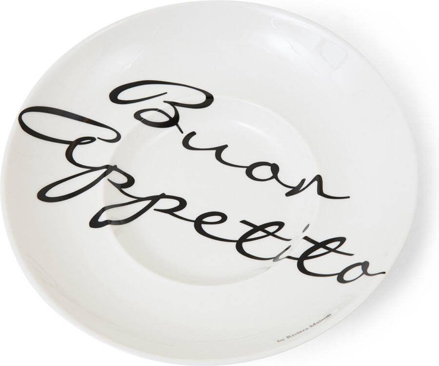 Riviera Maison Rivièra Maison Buon Appetito Pasta Plate Pastabord Porselein Wit