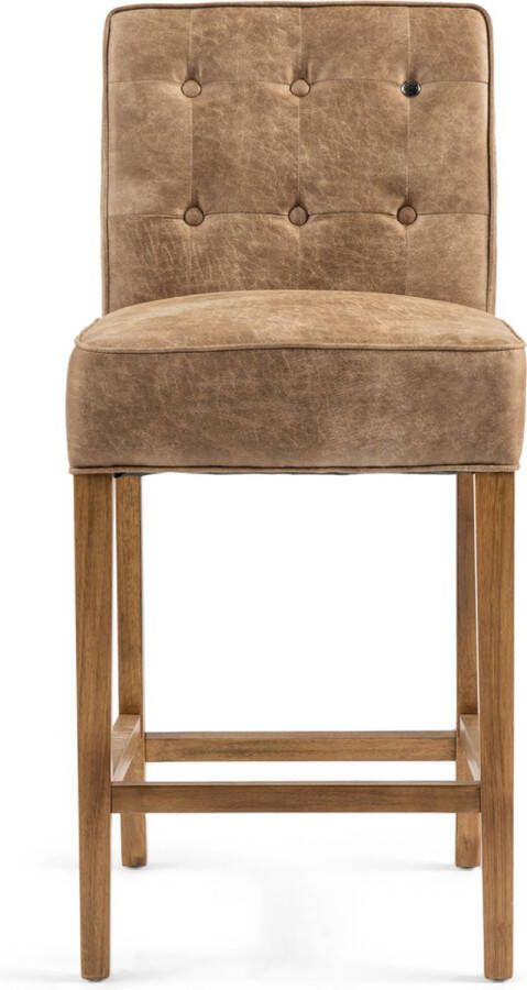 Riviera Maison Barkruk Met Rugleuning Cape Breton Counter Stool Bruin