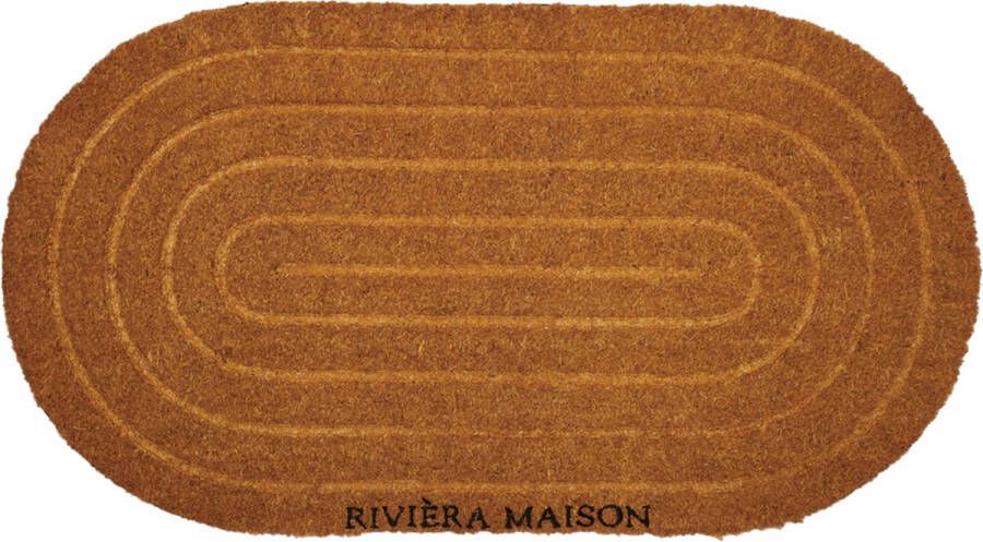 Riviera Maison Deurmat binnen Kokos Droogloopmat RM Oval Doormat Bruin Kokos PVC