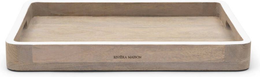 Riviera Maison Dienblad Rechthoek hout met handvaten Macumba decoratief dienblad bruin