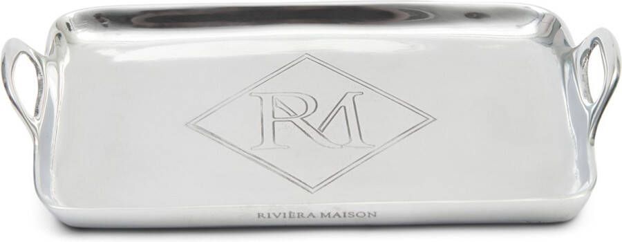 Riviera Maison Dienblad vierkant RM Monogram Mini Tray Zilver 25x15 cm