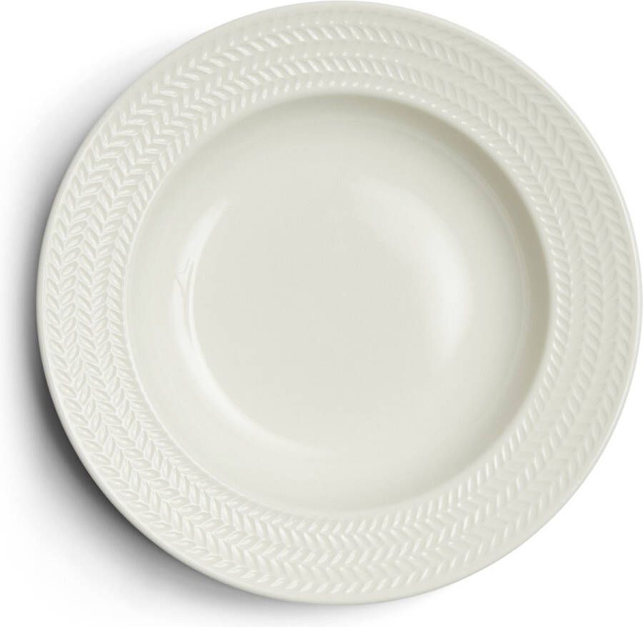 Riviera Maison diep bord saladebord RM Bellecôte Salad Plate Wit Porselein 1 stuk