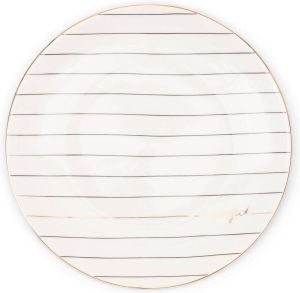 Riviera Maison Dinerbord 25 cm Dots & Stripes Perfect Dinner Plate Wit Porselein