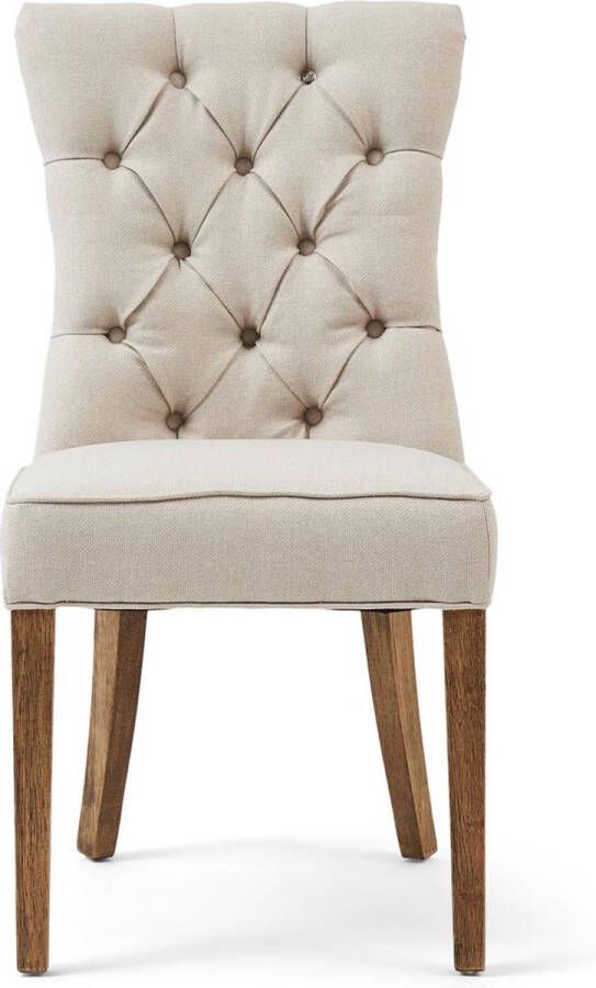 Rivièra Maison Eetstoel Balmoral in Flanders Flax van Polyester en Rubberhout met afmetingen 55x67x99 cm