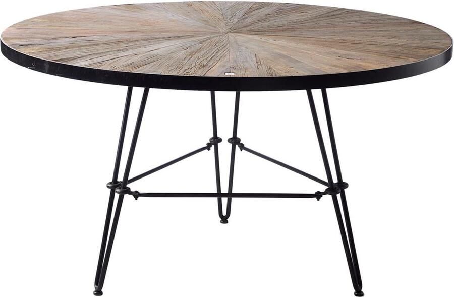 Riviera Maison Eettafel Rond 140 cm Boston Harbor Ronde Eettafel Zwart