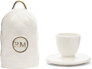 Riviera-Maison Eierdop Eierhouder met deksel Ontbijt Luxury Bag Egg Holder wit Porselein