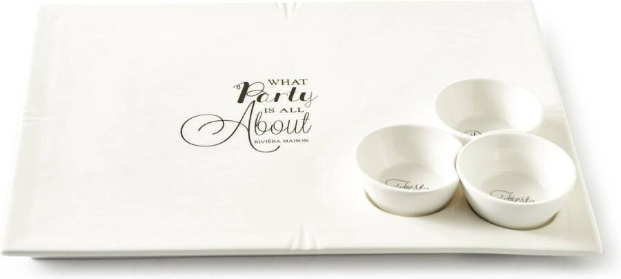 Riviera Maison Rivièra Maison Fiesta Party Plate Serveeschaaltje Wit