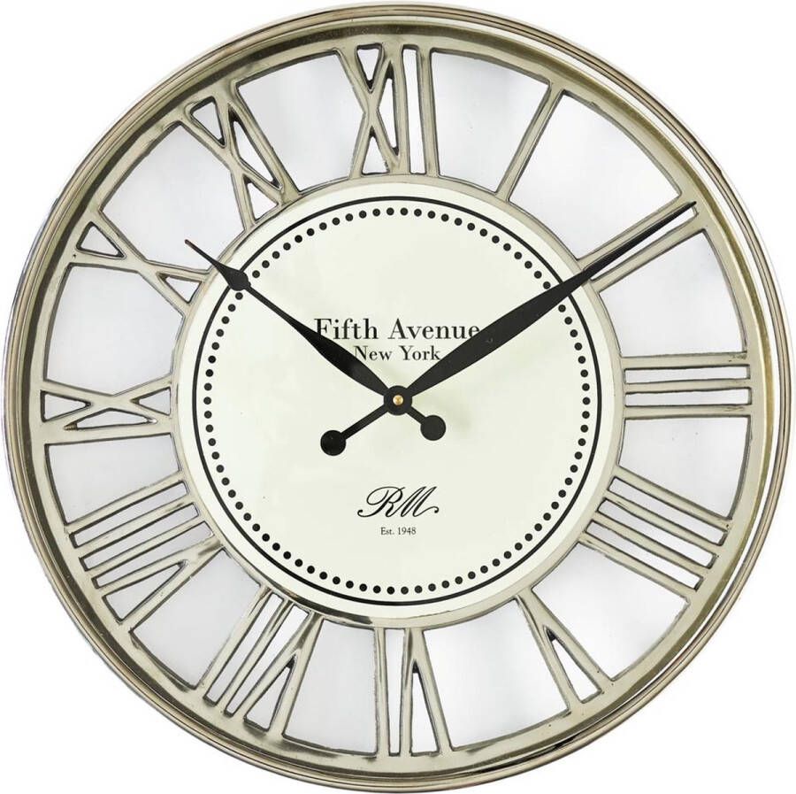 Riviera Maison Wandklok Fifth Avenue Clock Goud 1 Stuks