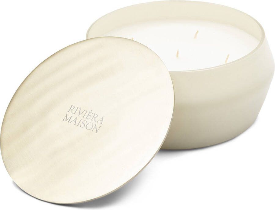 Riviera Maison Geurkaars met deksel 68-72 Branduren RM Scented Candle Ibiza wit Paraffine