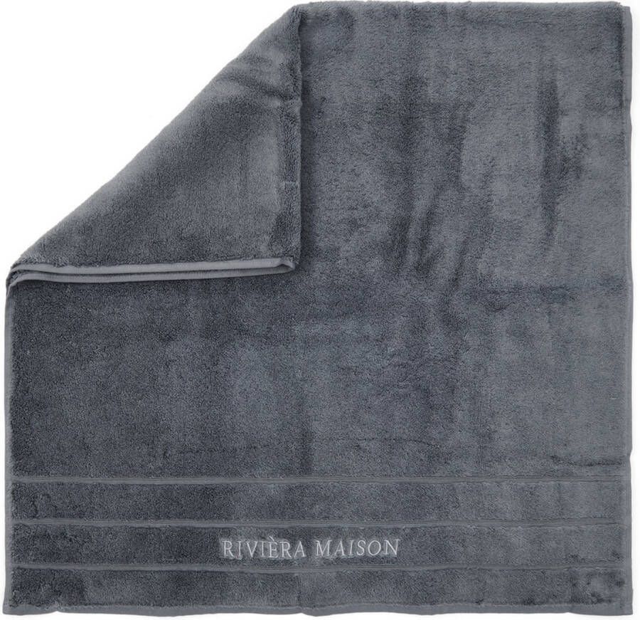 Riviera Maison Rivièra Maison Handdoek RM Elegant Towel antraciet 140x70 cm