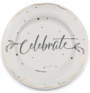 Riviera Maison Kerst Servies Side Plate Celebrate Side Plate Wit