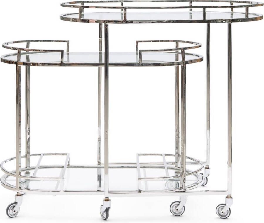 Riviera Maison Keukentrolley Drankbar Crosby Street Bar Cart Set Van 2 Stuks Zilver