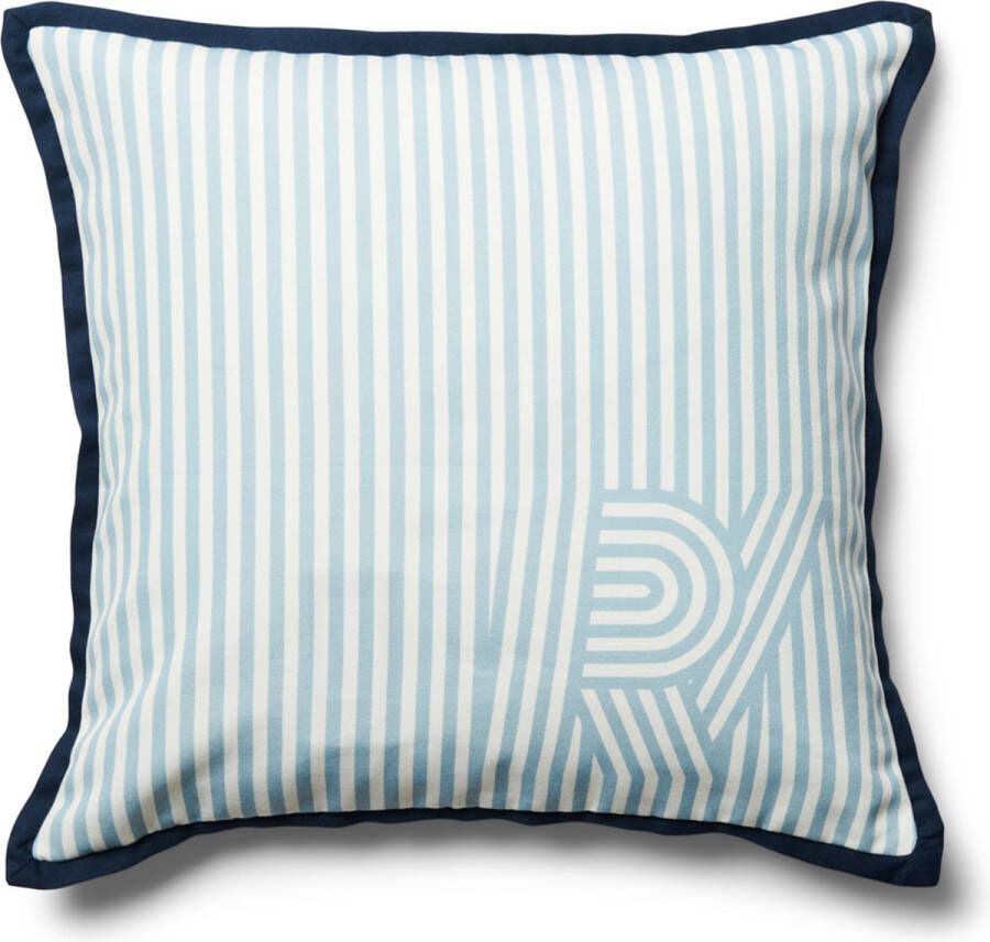 Riviera Maison kussenhoes Kussensloop 50x50 Sierkussen gestreept RM Santa Barbara Pillow Cover Blauw Polyester