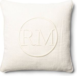 Riviera-Maison Kussenhoes Kussensloop Sierkussen met logo RM Jackson Pillow Cover 50x50 Wit