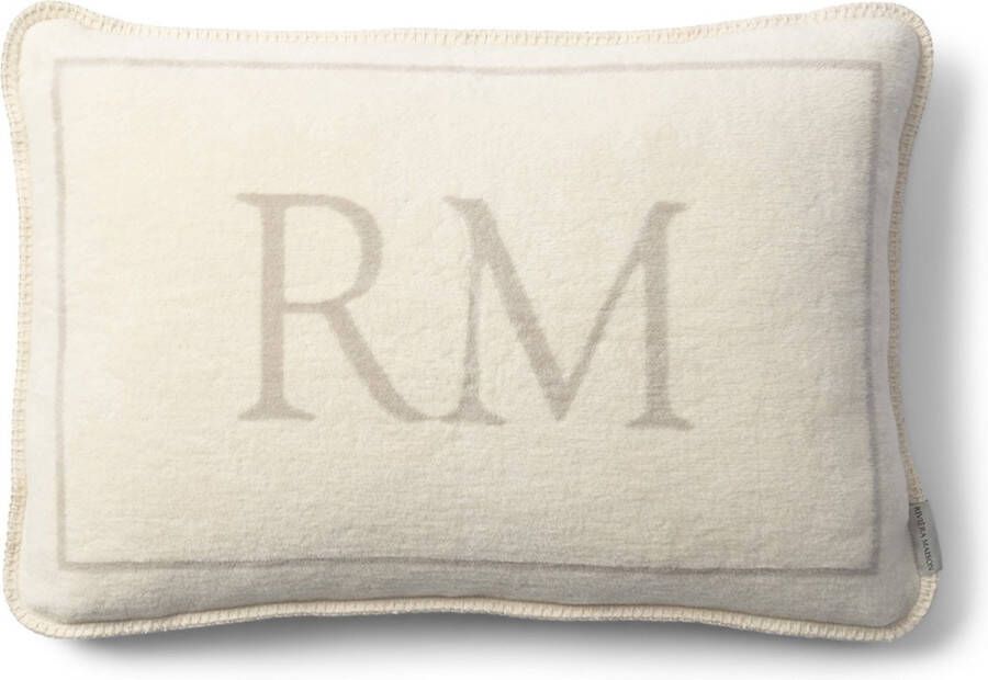 Riviera Maison Kussenhoes Kussensloop Sierkussen met logo RM Logo Pillow Cover 45x65 grijs