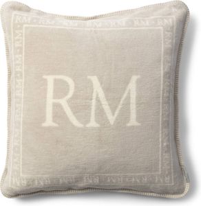 Riviera-Maison Kussenhoes Kussensloop Sierkussen met logo RM Logo Pillow Cover 60x60 grijs Katoen