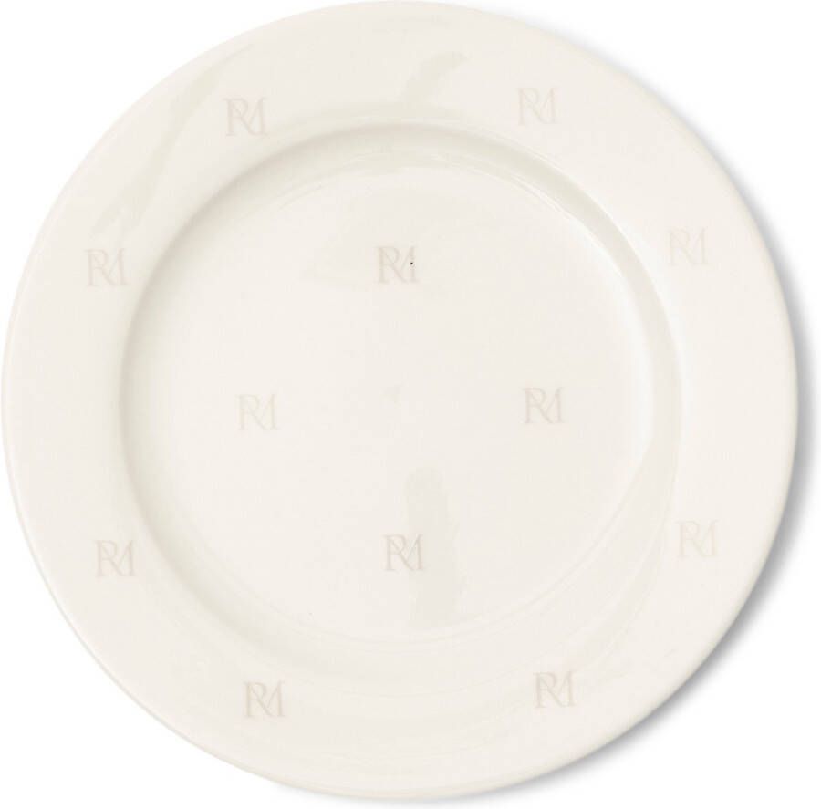 Riviera Maison Ontbijtbord met opdruk RM Monogram Breakfast Plate Wit