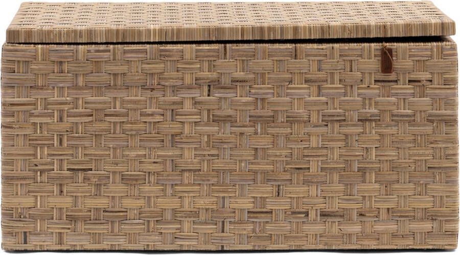 Rivièra Maison Handgemaakte Opbergkoffer in natuur rattan 90x40x45 cm van mahoniehout