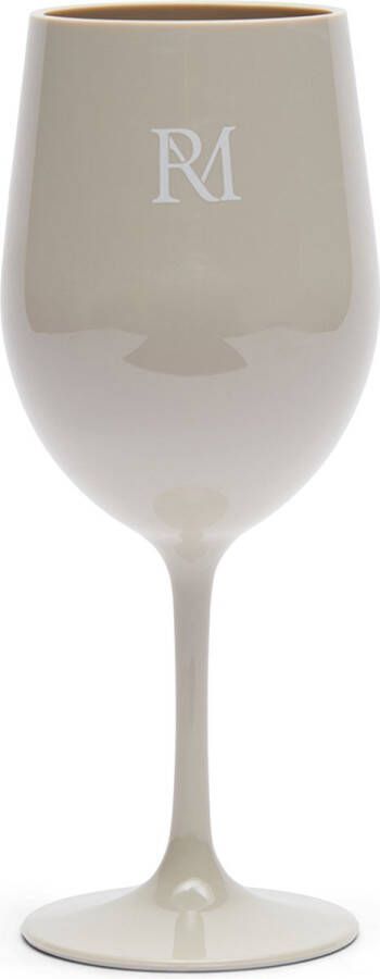 Riviera Maison Outdoor Wijnglas 375 ml Outdoor glas niet breekbaar Glazen & Bekers RM Monogram Outdoor Wine Glass Beige MS