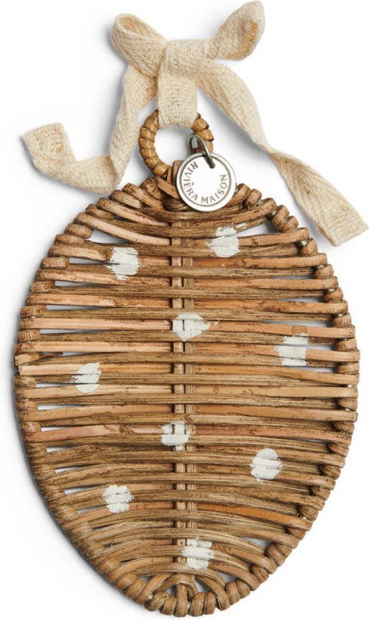 Riviera Maison paasdecoratie rotan Paasei met stippen Rustic Rattan Easter Dots Ornament Bruin Pitriet