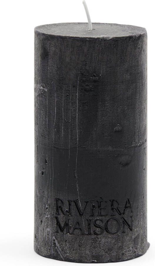 Riviera Maison Stompkaars Zwart Pillar Candle Rustic Zwart 7x13 cm