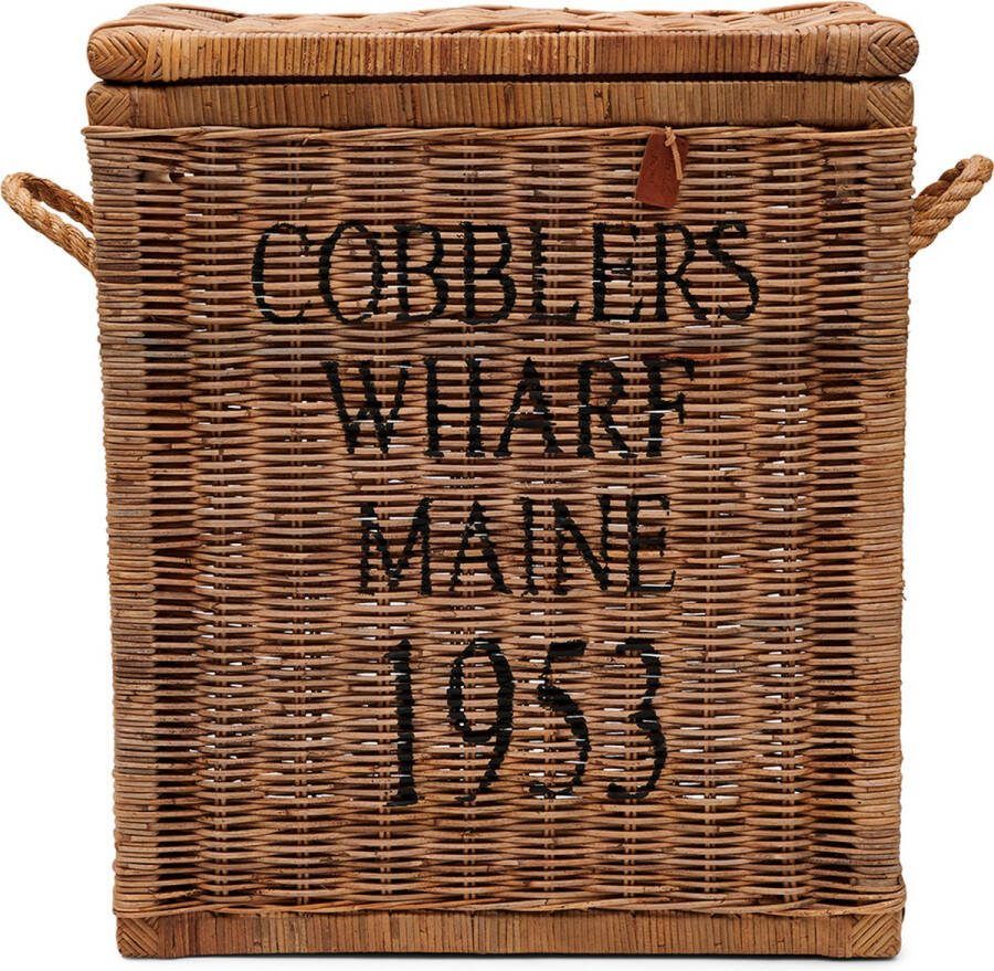 Riviera Maison Rattan Opbergkist met Deksel Opbergmand RR Cobbl Wharf Trunk S 60x30x70 Rattan Mahoniehout Bruin