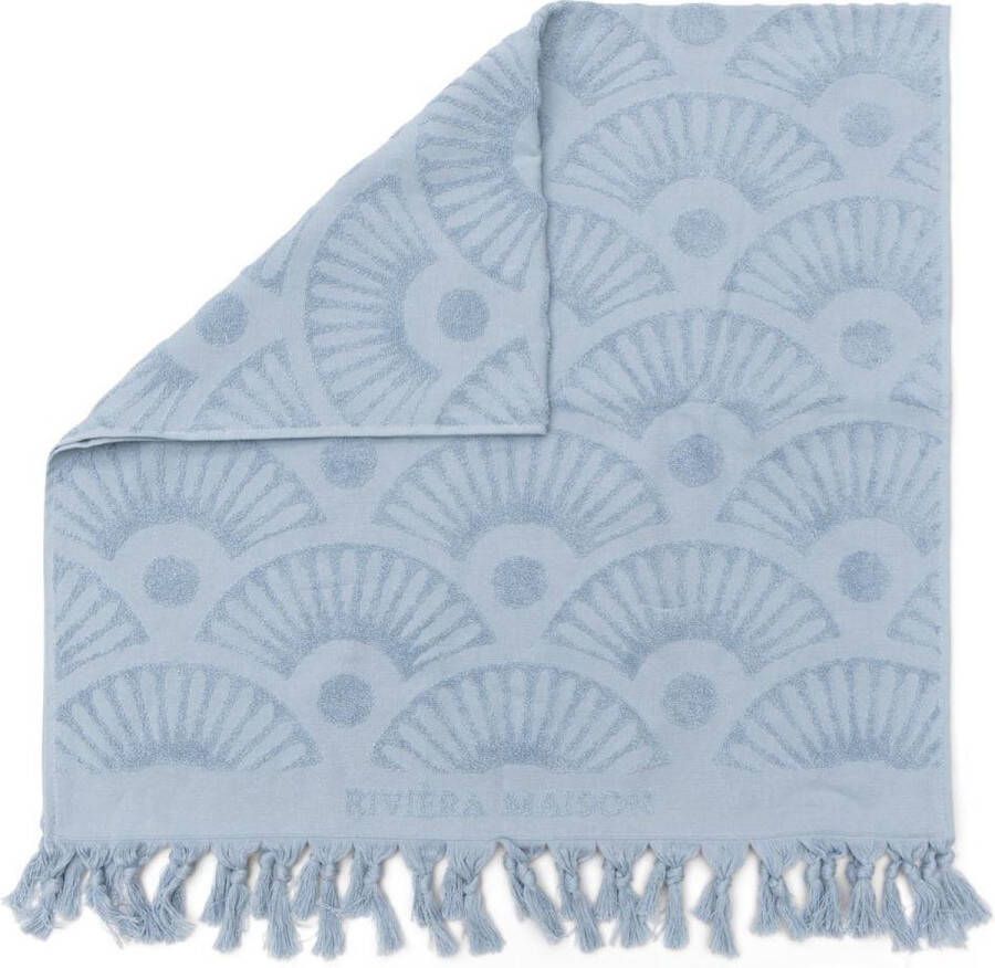 Riviera Maison Handdoeken 70x140 RM Wave Towel Blauw 1 Stuks