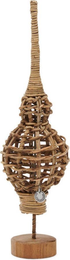 Riviera Maison RR Best Christmas Peak On Stand Kerstornament M Piek op standaard Rattan 9cm x 31cm Woondecoratie