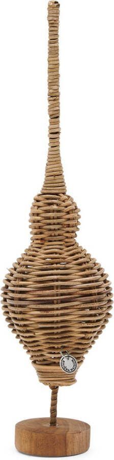 Riviera Maison RR Christmas Peak On Stand Kerstornament L Piek op standaard Rattan 9cm x 35cm Woondecoratie
