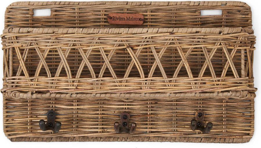 Riviera Maison Rustic Rattan Hold My Keys Sleutelkast Rattan Pitriet Bruin