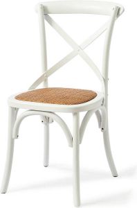Riviera Maison Saint Etienne Dining Chair White Eikenhout Rattanschil Wit 50.0x50.0x98.0 cm