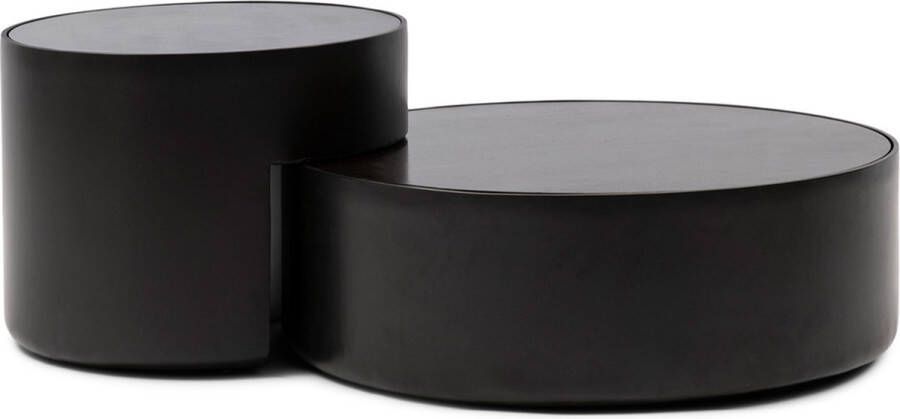 Riviera Maison Salontafel Hollywood Hills Coffee Table Zwart Mangohout Set 2 Stuks