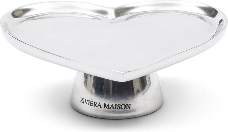 Riviera Maison Serveerschaal Taartenhouder hartvormig met voet RM Heart Cake Stand Zilver