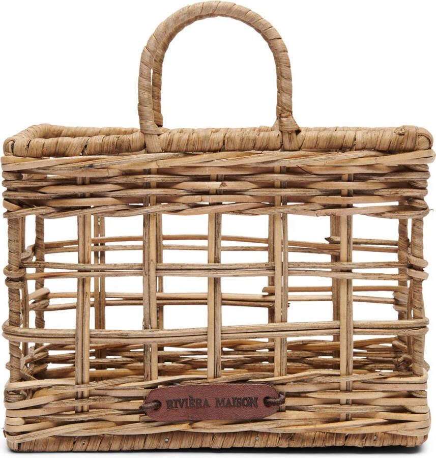 Riviera Maison Servettenhouder Staand Rotan Tas keuken eettafel opbergdoos servetten Rustic Rattan Bag Napkin Holder Bruin Rattan Pitriet