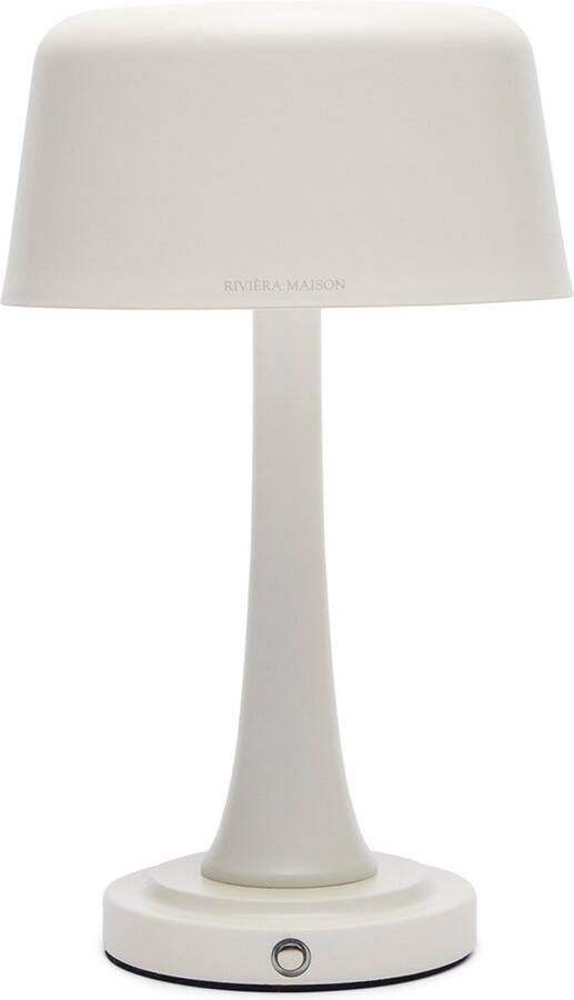 Riviera Maison Tafellamp Oplaadbaar met lampenkap Bureaulamp RM Bellagio LED Table Lamp Wit IJzer