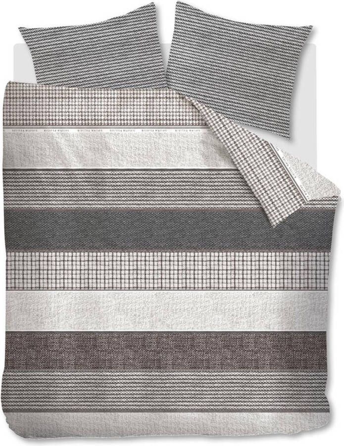 De Vries Slaapcomfort Rivièra Maison dekbedovertrek Tailor Antraciet 2-Persoons 200x200 220 cm