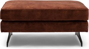 Riviera Maison The Camille Footstool Vel Chestnut Polyester Beukenhout 80.0x100.0x50.0 cm