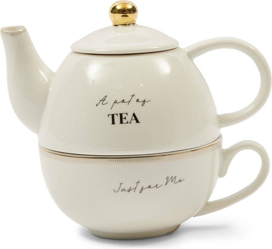 Riviera Maison Theepot 1 Liter RM Elegant Tea For One Wit