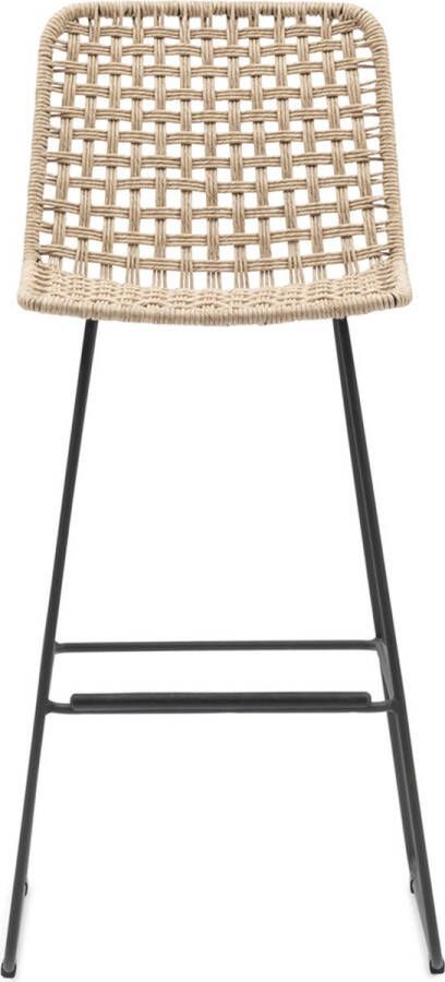 Riviera Maison Tuinstoel zonder armleuning hoog Jakarta Outdoor Barstool All-Weather Twisted Wicker Iron Bruin