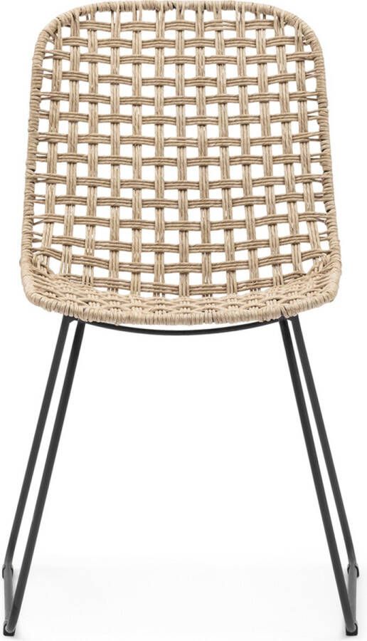 Riviera Maison Tuinstoel zonder armleuning Jakarta Outdoor Dining Chair All-Weather Twisted Wicker Iron Bruin