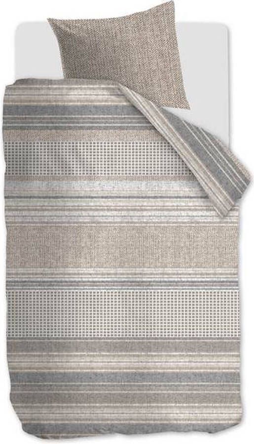 Riviera Maison Rivièra Maison Twill Weave Dekbedovertrek Eenpersoons 140x200 220 cm Bruin